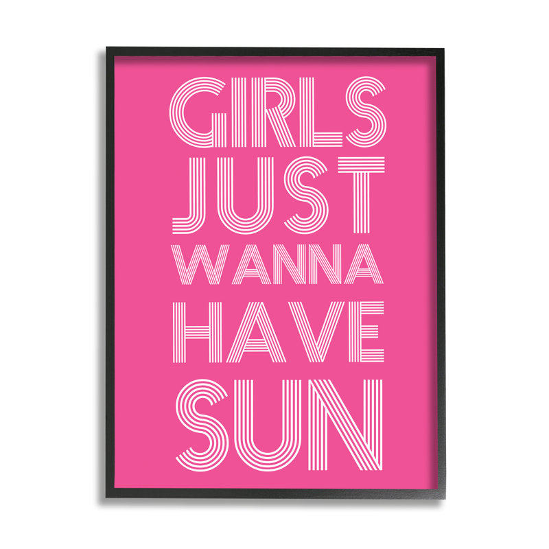 Les filles veulent avoir du soleil, Giclée encadrée noir minuit, H 14 po x l 11 po x P 1,5 po