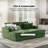 Estella 86" Modern Oversized Channel Sofa Chaise Daybed with Faux Rabbit Fur-1169926204