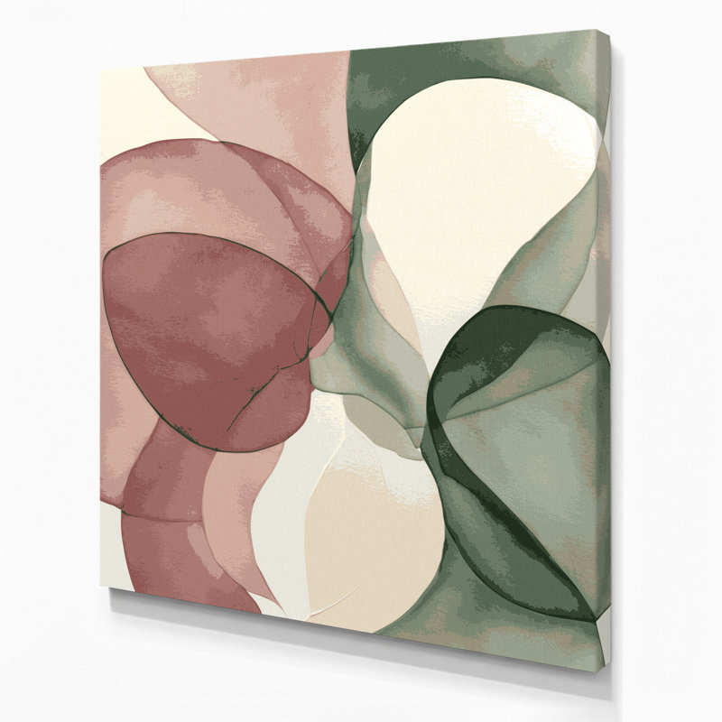 Aquarelle abstraite 24, art mural sur toile beige, H 12 po x l 12 po