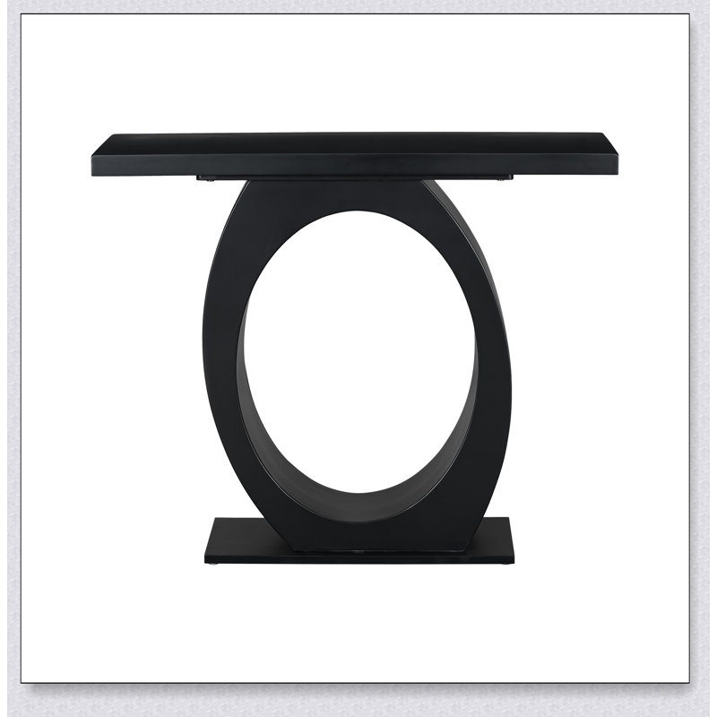 Console moderne et élégante avec base en forme d'œuf Mirod, Noir