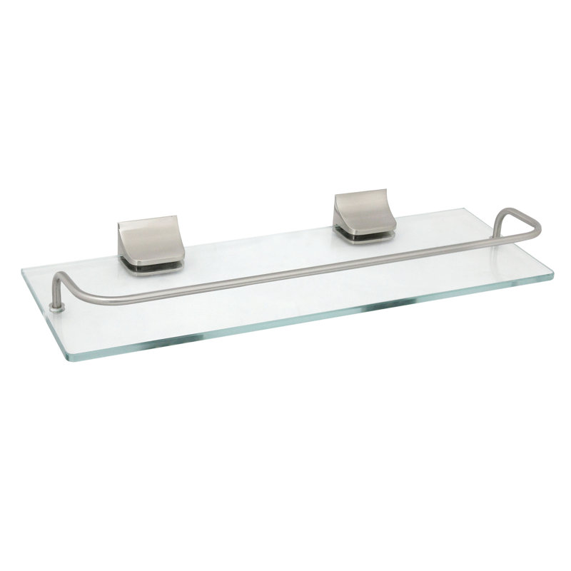 Étagère murale en verre akhlaq, Nickel satiné