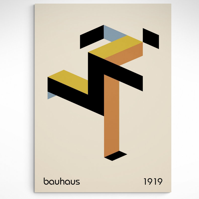 Bauhaus Running Man - Wrapped Canvas Print, 31cm H x 21cm W