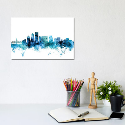 Portland, Oregon Skyline by Michael Tompsett - Wrapped Canvas Gallery-Wrapped Canvas Giclée