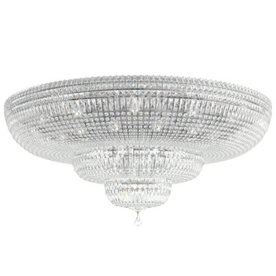 Petit Crystal Deluxe 36 Light 48in x 21in Flush Mount in Polished Gold with Clear Optic Crystals
