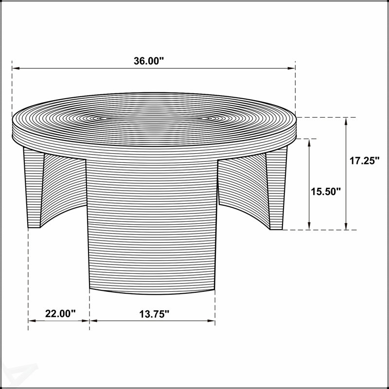 Table basse ronde en rotin tissé naturel Mize avec charme côtier fabriqué à la main et structure en acajou durable