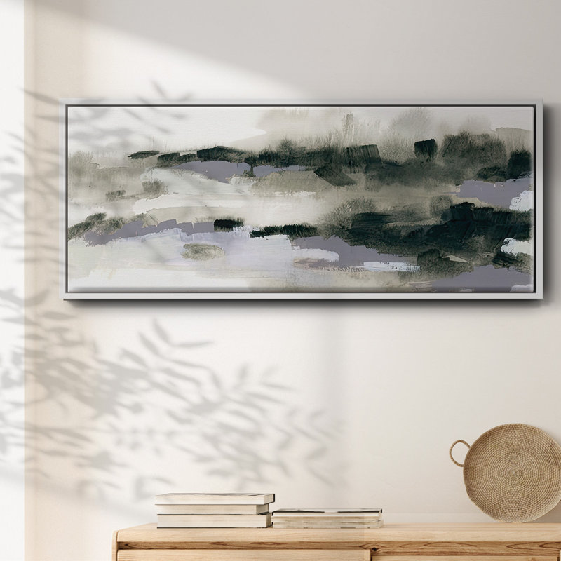 Abstract  March VI- Framed Canvas, 20" H x 50" W