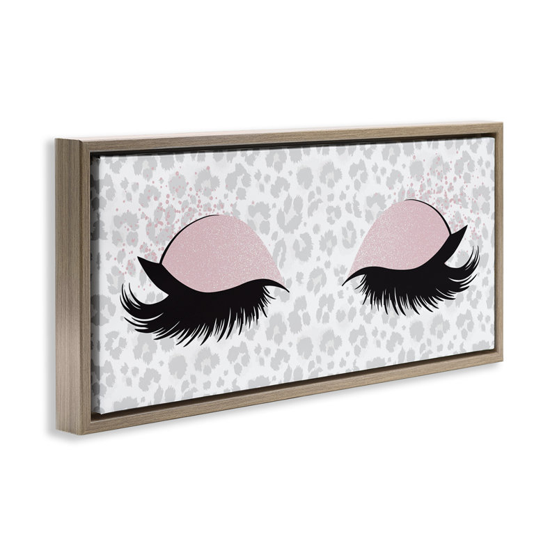 Glam Makeup Leopard Pattern, Montalcino Elm Floater Frame, 11" H x 25" W
