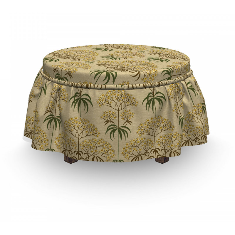 Housse pour repose-pieds fleurs et feuilles