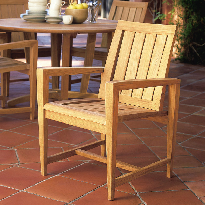 Amalfi Outdoor Teak Dining Armchair, Fog