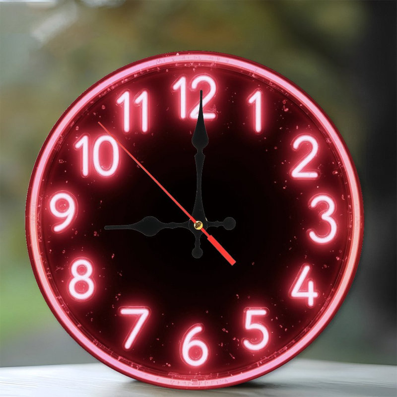 Horloge rouge néon