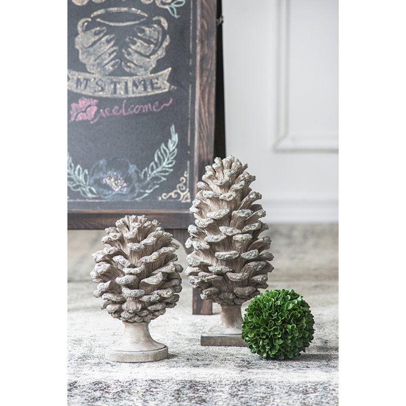 D7x10.5" Table Decor, Pinecone
