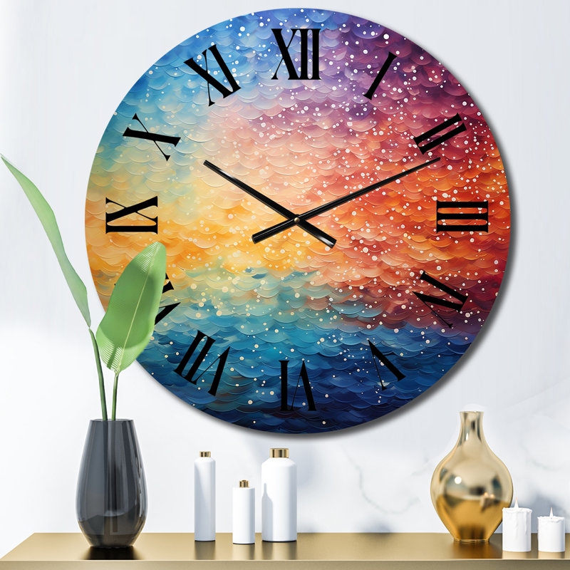 Charlinda - Horloge murale pointillisme, Moyenne