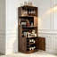 Grande armoire à liqueur de coin 72,83 po avec support pour verres à vin-1951666976