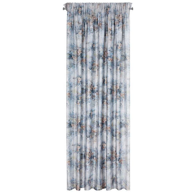Lewiston 100% Polyester Blackout Curtain Single Panel, Blue