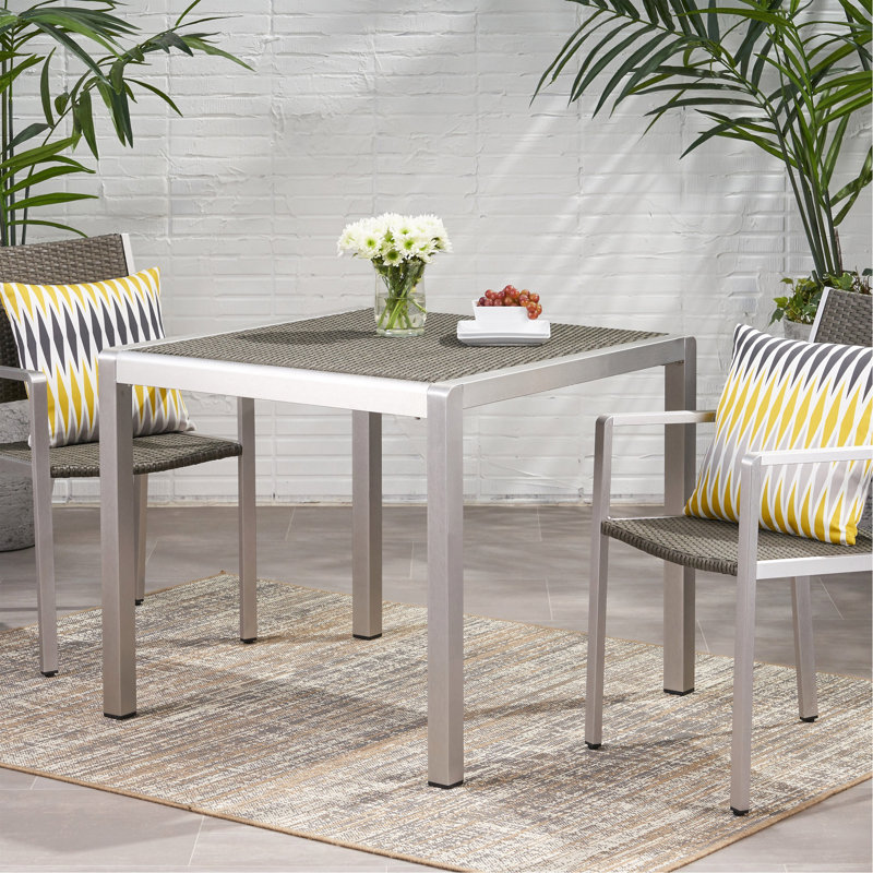 Caggiano Square Metal Outdoor Dining Table , 35'' in. W 35'' in. D