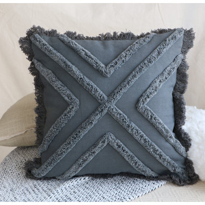 Housse de coussin à franges latérales