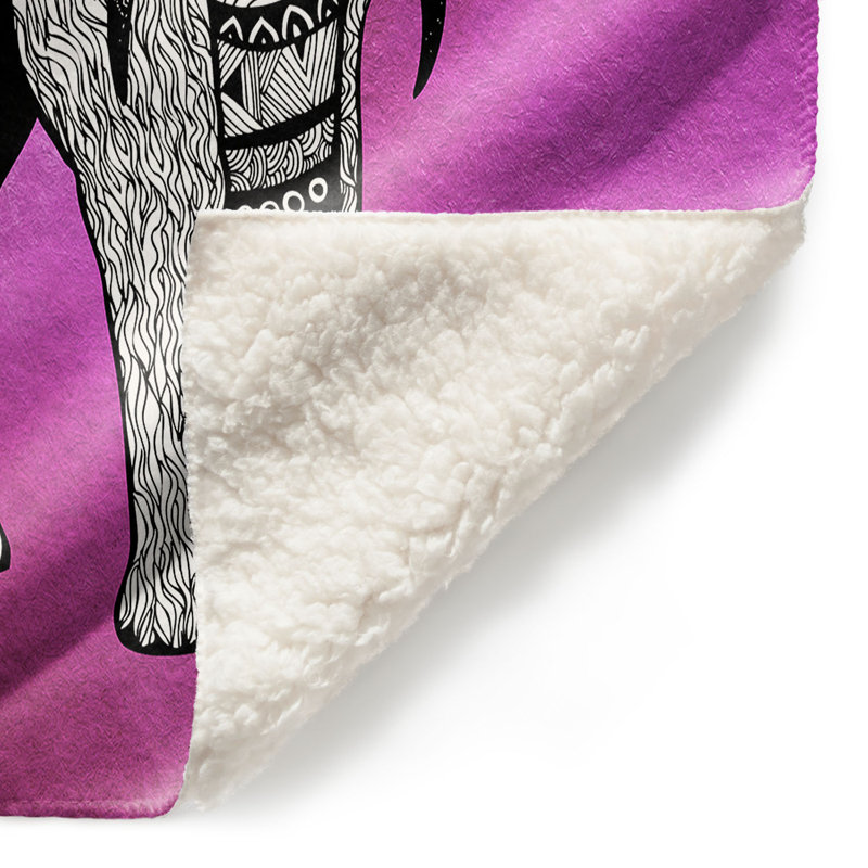 Hand Woven Throw Blanket, 51" W x 60" L, Pink