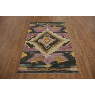 Geometric Kilim Flat Weave Rug 4x6