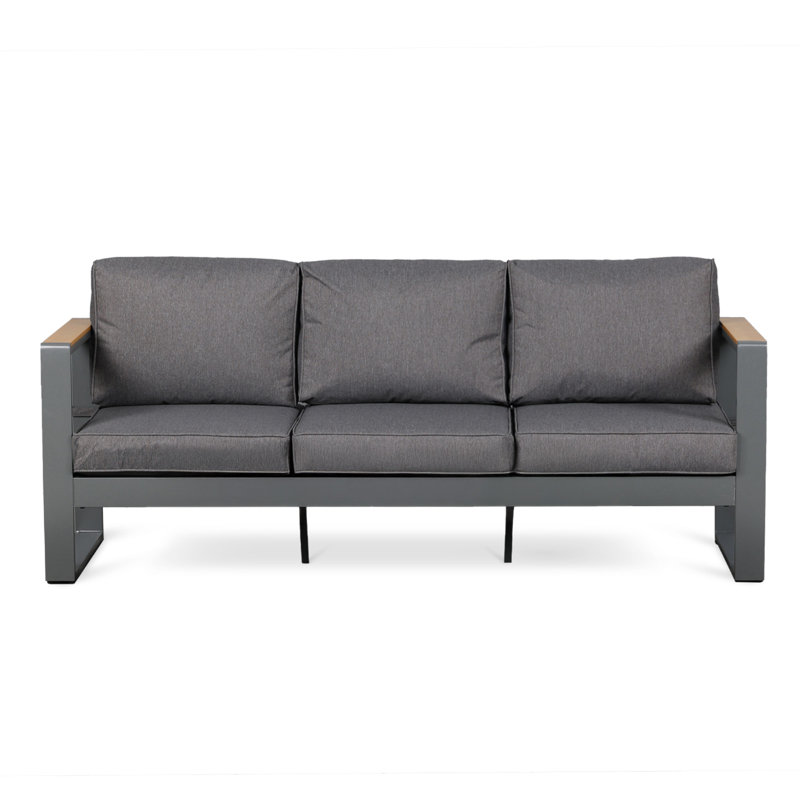 Billy-George 3 Seater Aluminum Sofa, Dark Gray