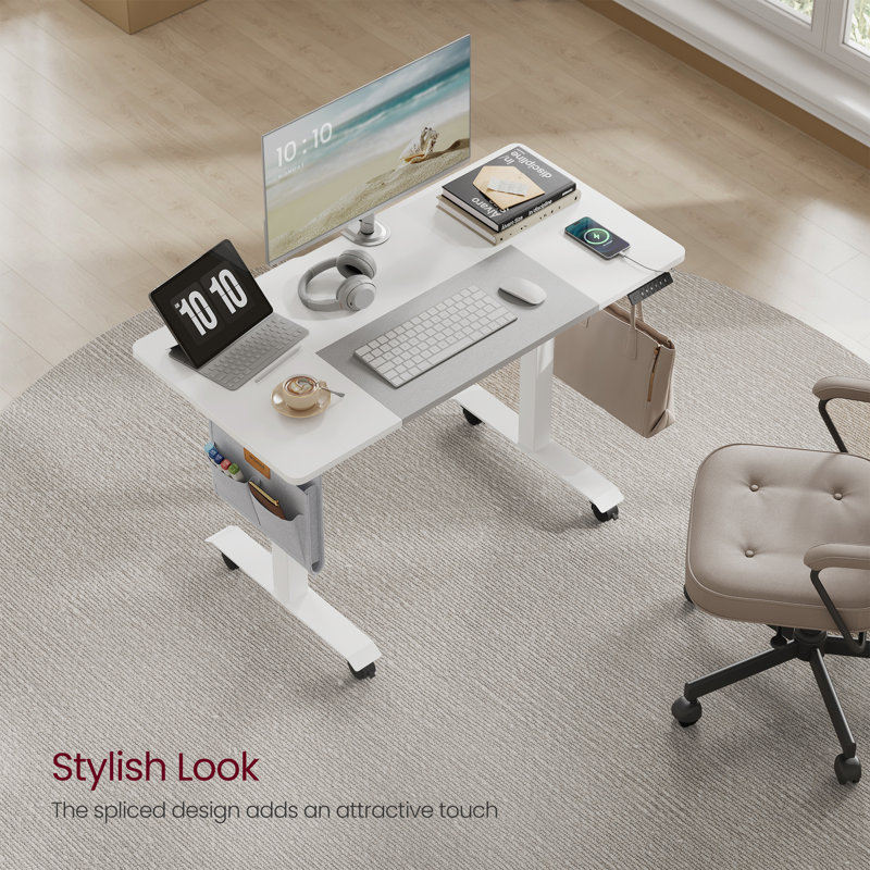 Aiyannah Height Adjustable Rectangle Accent, 72cm H x 120cm W x 60cm D, Matte White