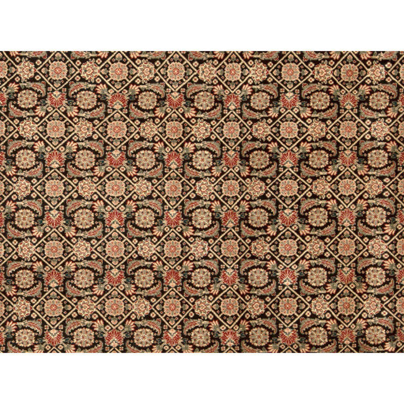 Tapis noir et vin noué à la main de haute qualité
