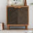 Asante Vintage Storage Accent Textured 2-Door Cabinet with with Wood Handles,Rich Brown