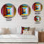 «Pastel Color Rectangular Infinity - Abstract Midcentury», art mural rond sur métal-524841969