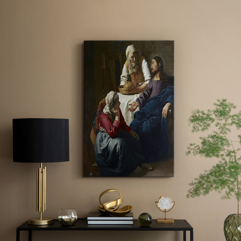 Le Christ dans la maison de Marthe et Marie, toile tendue par Jean Vermeer, 12 x 18
