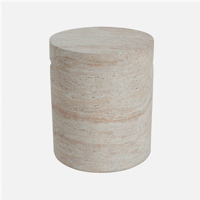 Lightweight Concrete Side Table With Handle, Finish, Natural And Modern Beauty Structure, Dimensions 15.5X15.5X18.5Inch