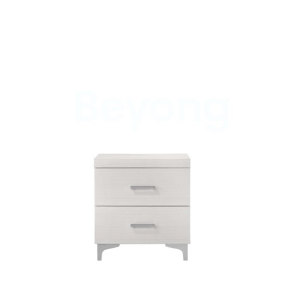 Table de chevet Casilda à finition blanche avec ports USB et tiroir, parfaite pour les chambres à coucher modernes et la recharge pratique.