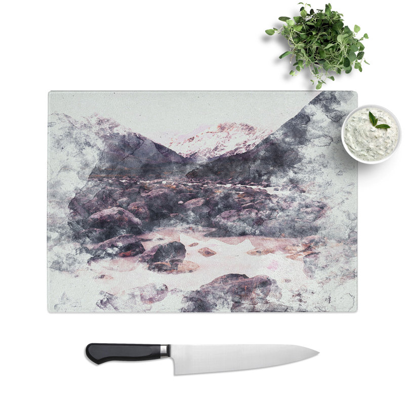 Tempered Glass Mount Cook in New Zealand Chopping Board, 28.5 cm x 39 cm