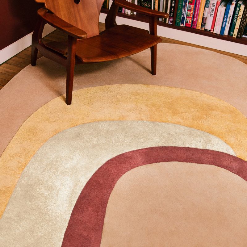 Spirit Hand Tufted Area Rug in Beige, Novelty 5'5" x 7'8"