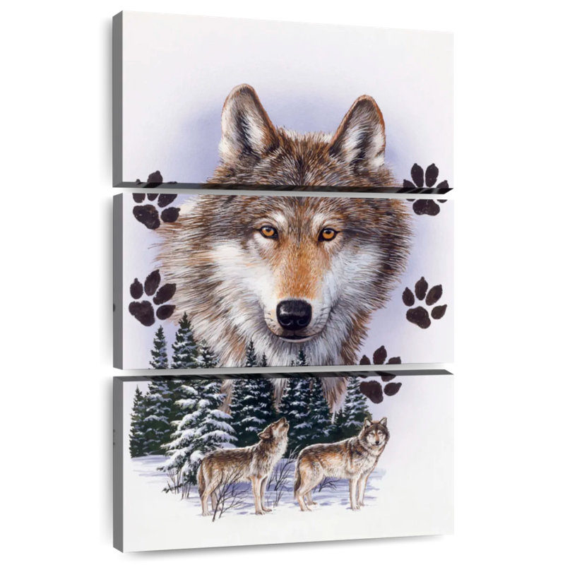 Montage de loup Brampt hiver, H 23 po x l 14 po