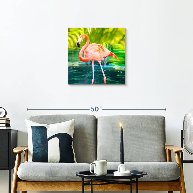 Brampt Flamingo Wading In Water