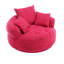 Chenille simple, fauteuil-lit moelleux pour les espaces de vie, aucun assemblage requis, housse amovible, éponge à haute résilience, conception peu encombrante, trois coussins assortis, éponge de couleur rose rouge-121070239