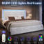 Lit simple capitonné standard blanc avec lumières DEL Gerasim-631845205-657554148