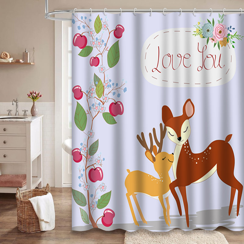 Joli rideau de douche avec 12 crochets, L 72 po x l 84 po