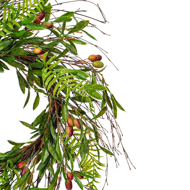 Faux Olive Plastic 22'' Wreath