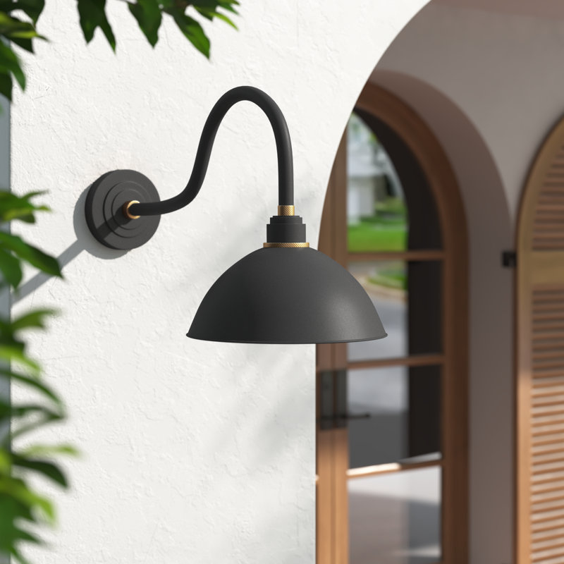 Bertram Aluminium Wall Light, 17" H x 12" W x 24" D, Black
