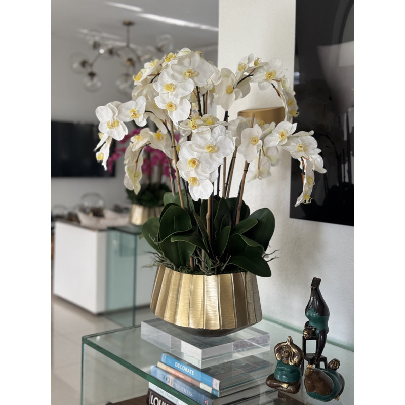 Jardinière Helena avec orchidées phalaopsis, Blanc