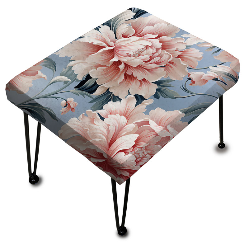 Garden Pink Vibrant Damask Fantasy - Damask Rectangle Ottoman