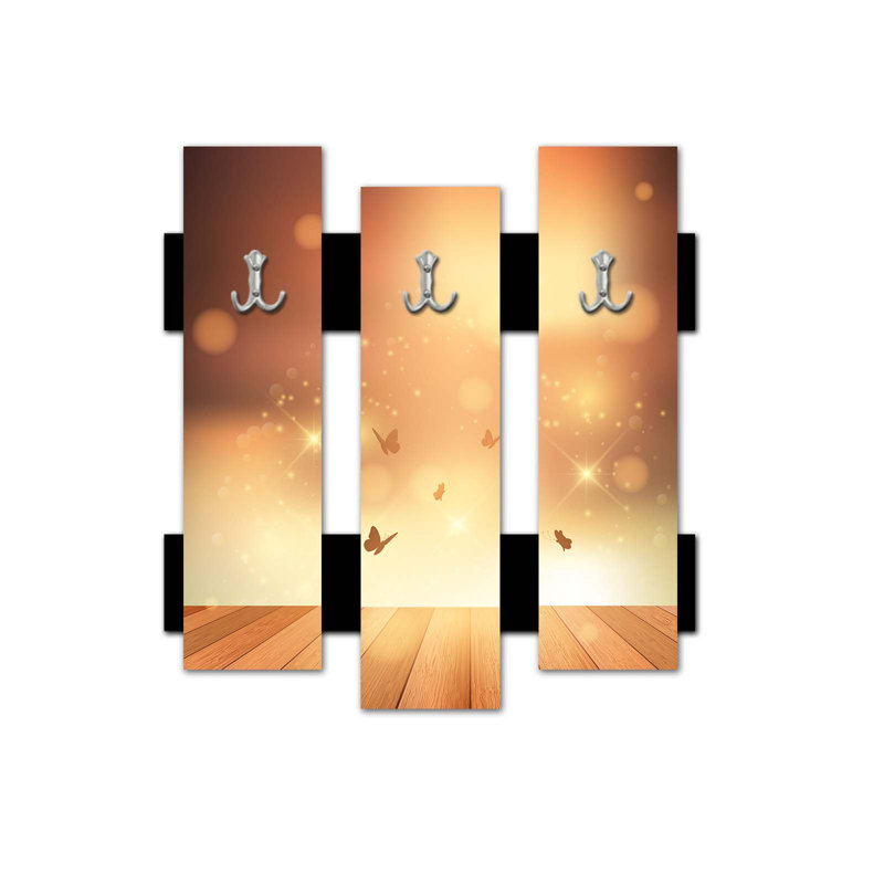 Wall 3 - Hook Wall Mounted Coat Rack