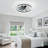  Modern Flush Mount Ceiling Fan With LED Light & Remote, Crystal, Black, White Ceiling Fan-1391813859