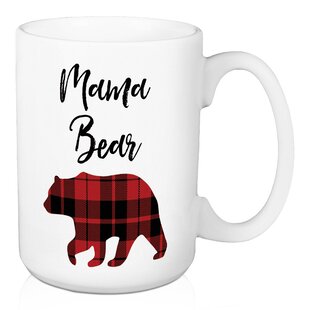 Mama Bear Coffee Mug for Mom, Mother, Wife - Cute Coffee Cups for Women - Unique Fun Gifts for Her, Mother's Day, Christmas (Teal), Size: 14 oz, Blue