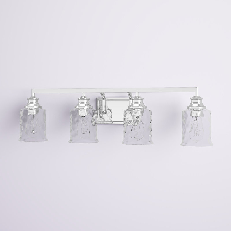 Glenn Dimmable Vanity Light, Polished Nickel, 9" H x 32" W x 6.5" D, 4