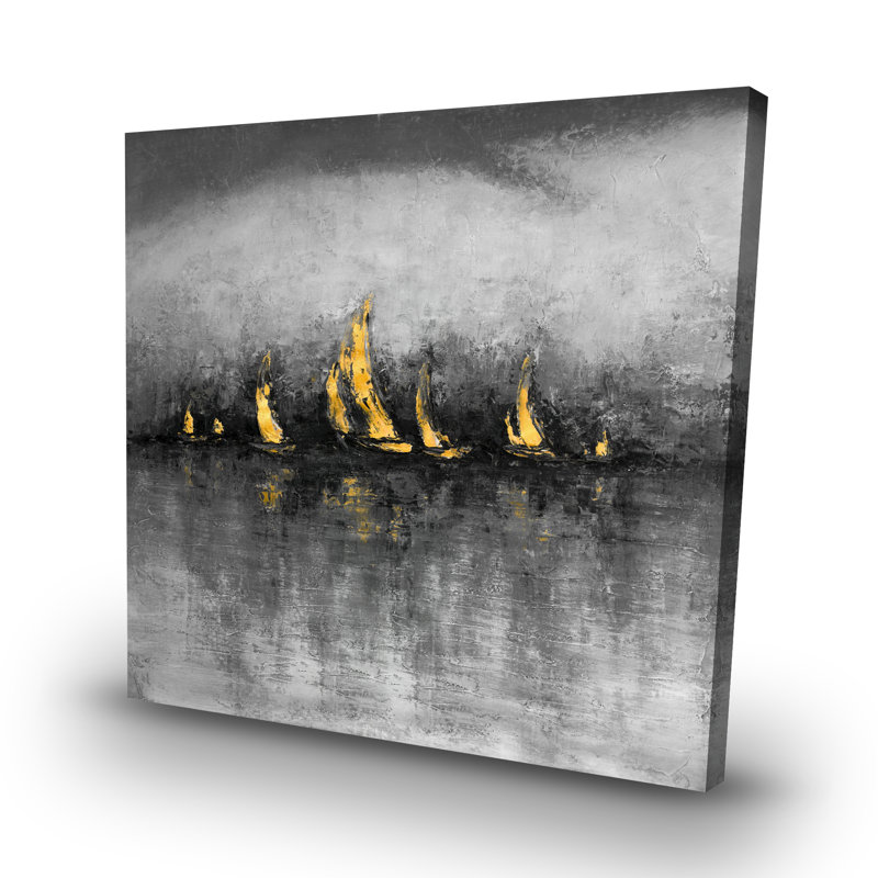sailboats - 32"x32" art on canvas