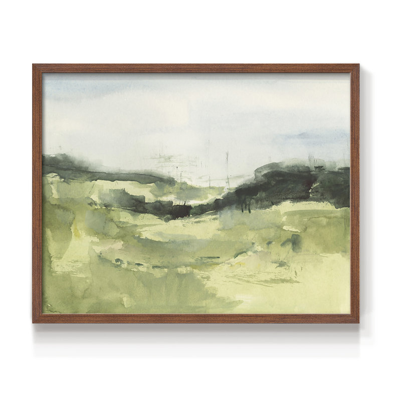 Hill Scramble I - Reproduction encadrée - Restickable, H 8 po x l 10 po, Noyer
