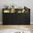 3 Drawer Dresser with LED Lights Charging Station Wood Chest Open Space Organizer Black-952383639