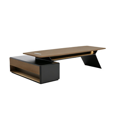 Bureau de direction 78,74 "moderne en L brun haut de gamme