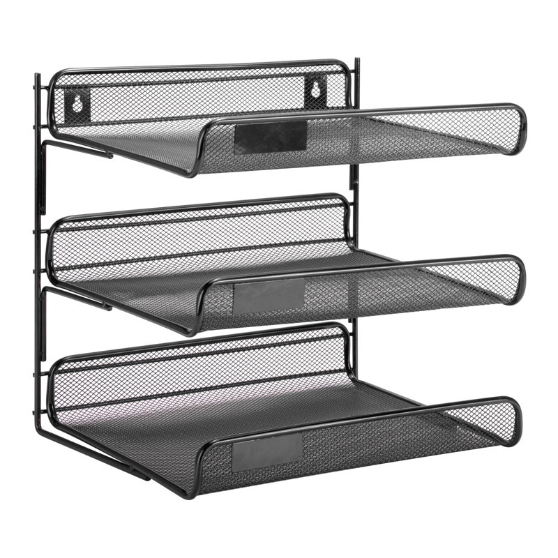 Wayfair Basics® 3 Tier File Folder Sorter, Black